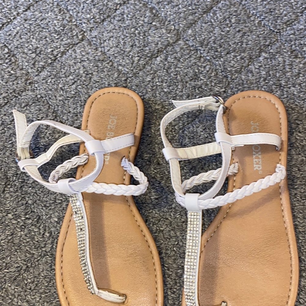 Joe Boxer White Rhinestone Sandals - Picture 3 of 4